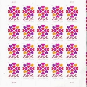 100 Love Hearts Blossom 2019 Forever Stamps‎ USPS Postage Wedding Invitations